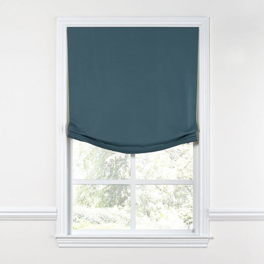 Relaxed Roman Shade in Lush Linen - Midnight