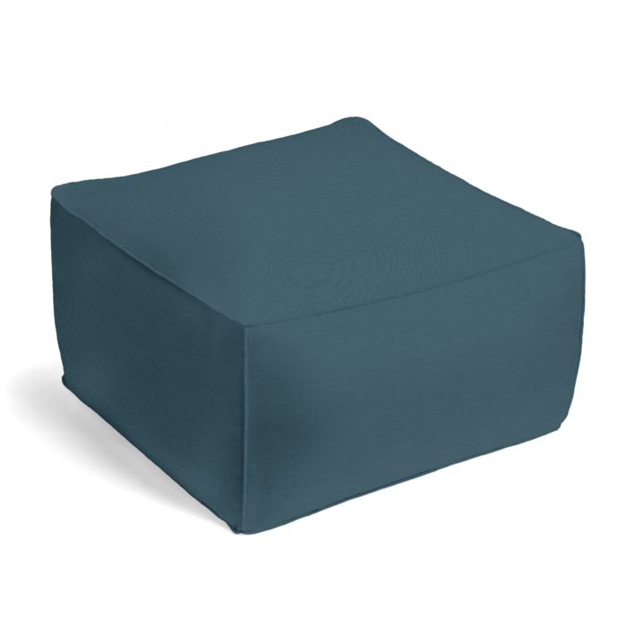 Square Pouf in Lush Linen - Midnight