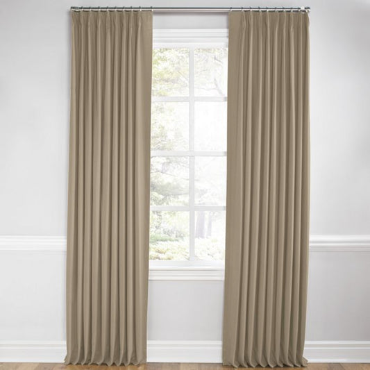 Euro Pleat Drapery in Lush Linen - Mink