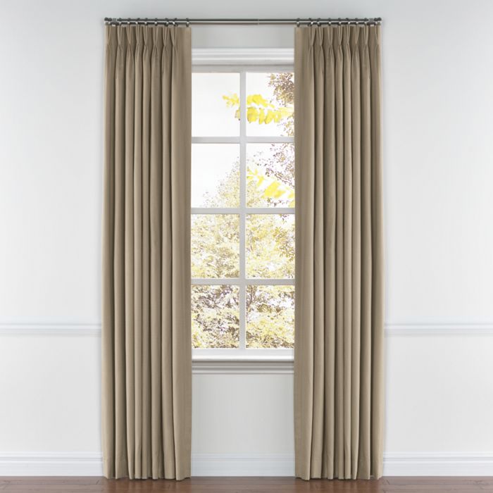 Pinch Pleat Drapery in Lush Linen - Mink
