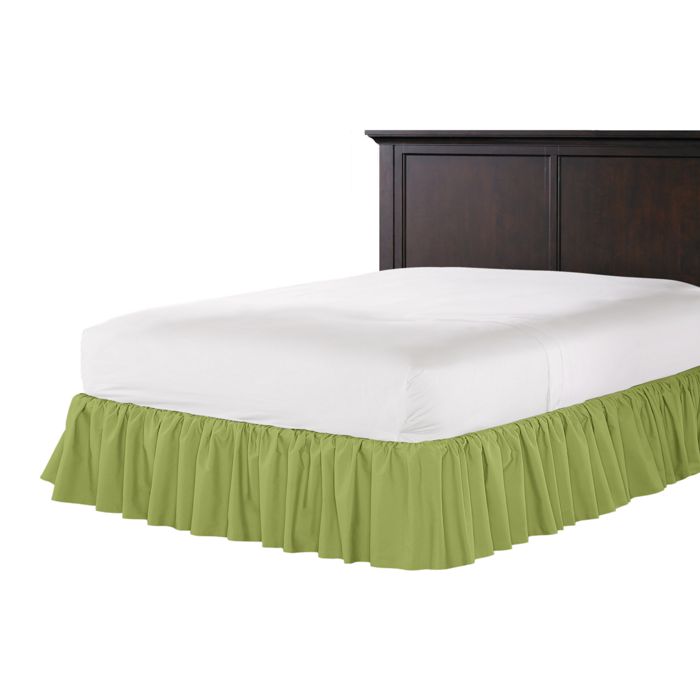 Ruffle Bedskirt in Lush Linen - Moss