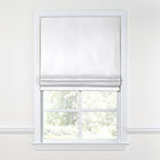 Flat Roman Shade in Lush Linen - Optic White