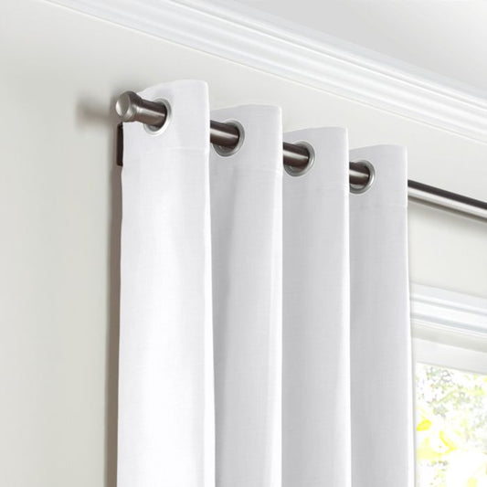 Grommet Drapery in Lush Linen - Optic White.