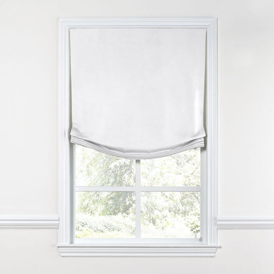 Relaxed Roman Shade in Lush Linen - Optic White