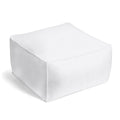 Square Pouf in Lush Linen - Optic White