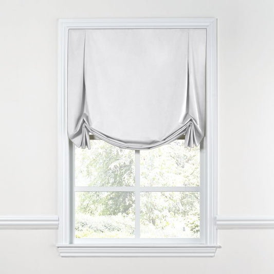 Tulip Roman Shade in Lush Linen - Optic White