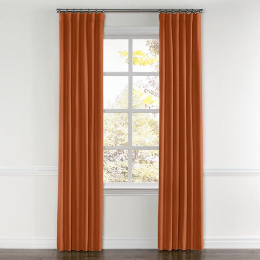 Convertible Drapery in Lush Linen - Rust
