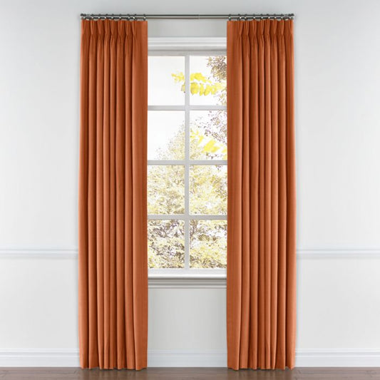 Pinch Pleat Drapery in Lush Linen - Rust