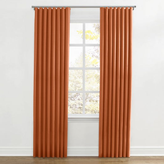Ripplefold Drapery in Lush Linen - Rust
