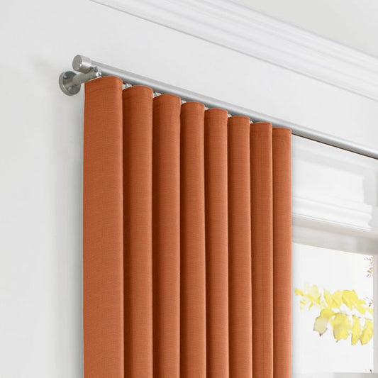 Ripplefold Drapery in Lush Linen - Rust