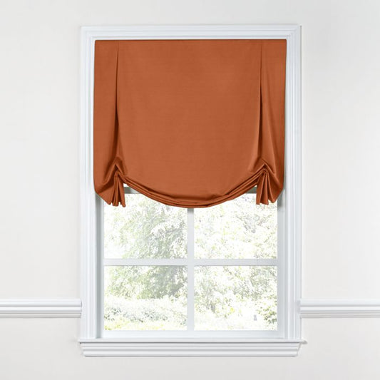 Tulip Roman Shade in Lush Linen - Rust