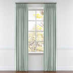 Pinch Pleat Drapery in Lush Linen - Seafoam