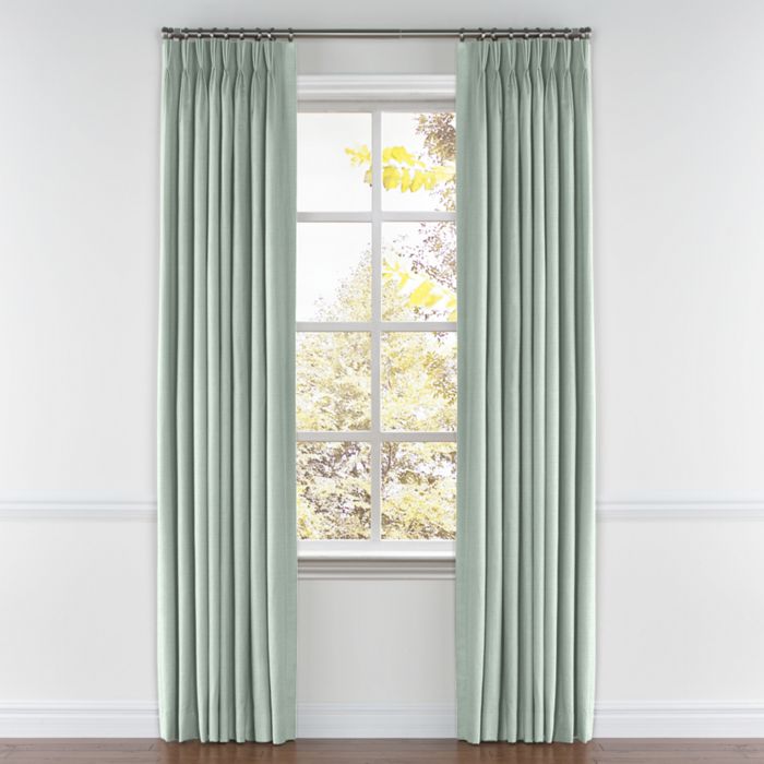 Pinch Pleat Drapery in Lush Linen - Seafoam