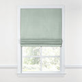 Flat Roman Shade in Lush Linen - Seafoam
