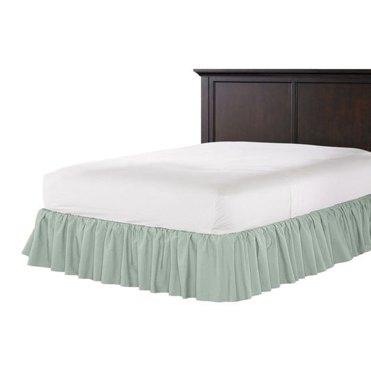 Ruffle Bedskirt in Lush Linen - Seafoam