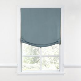 Relaxed Roman Shade in Lush Linen - Slate