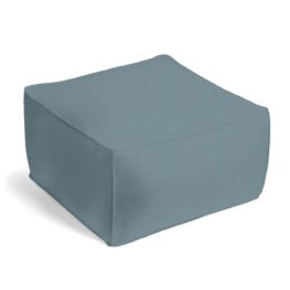 Square Pouf in Lush Linen - Slate