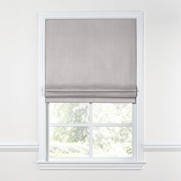 Flat Roman Shade in Lush Linen - Smokey Quartz