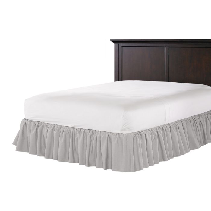 Ruffle Bedskirt in Lush Linen - Smokey Quartz