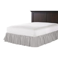 Ruffle Bedskirt in Lush Linen - Smokey Quartz