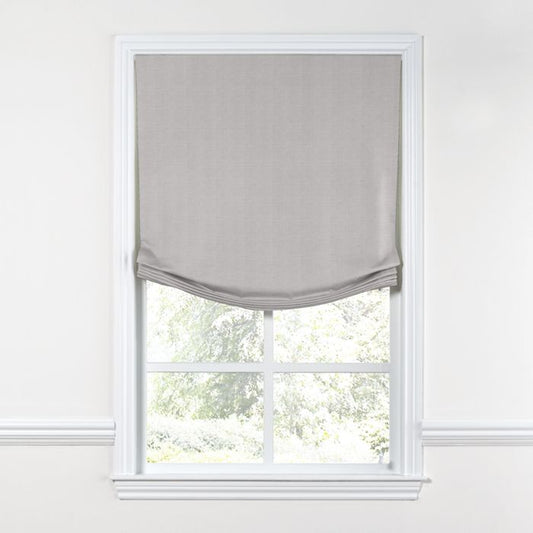 Relaxed Roman Shade in Lush Linen - Smokey Quartz