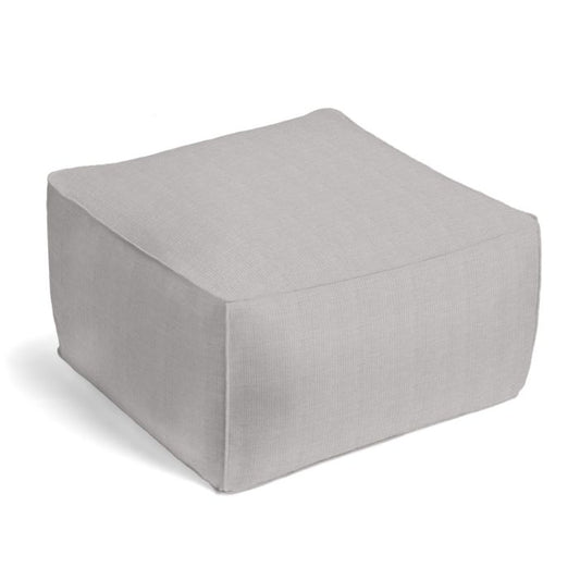 Square Pouf in Lush Linen - Smokey Quartz