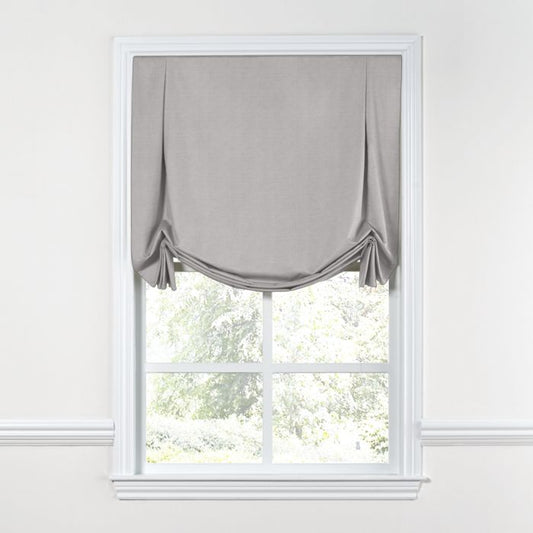 Tulip Roman Shade in Lush Linen - Smokey Quartz
