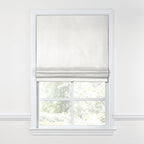 Flat Roman Shade in Lush Linen - White
