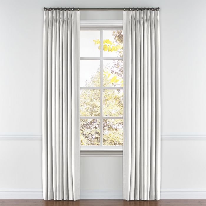 Pinch Pleat Drapery in Lush Linen - White