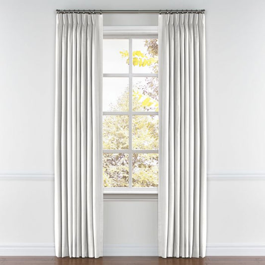 Pinch Pleat Drapery in Lush Linen - White