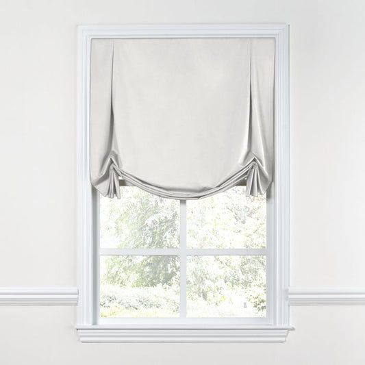 Tulip Roman Shade in Lush Linen - White