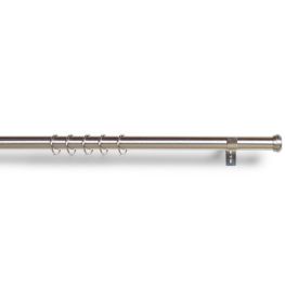 Custom Adjustable Drapery Hardware in Nickel With Halo Finial