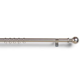 Custom Adjustable Drapery Hardware in Nickel With Luna Finial
