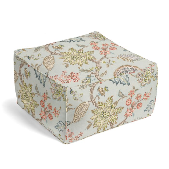 Square Pouf in On The Bright Side - Chalk Blue