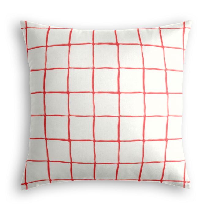 Euro Sham in Painted Check - Poppy