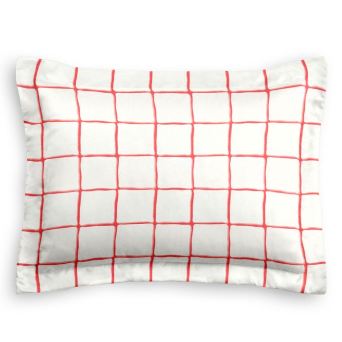 Pillow Sham in Painted Check - Poppy