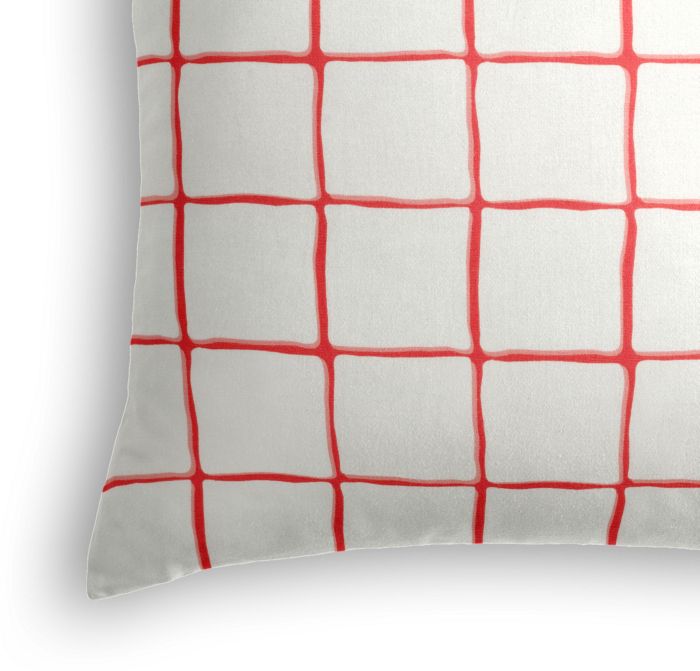 Throw Pillow in Painted Check - Poppy