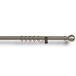 Custom Adjustable Drapery Hardware in Pewter With Luna Finial