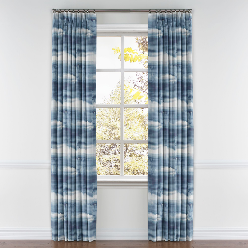 Pinch Pleat Drapery in Up In The Sky - Blue