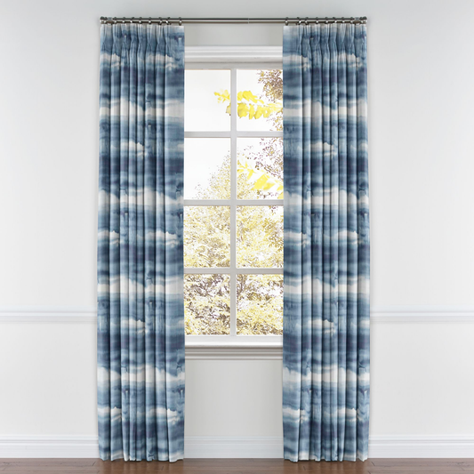Pinch Pleat Drapery in Up In The Sky - Blue