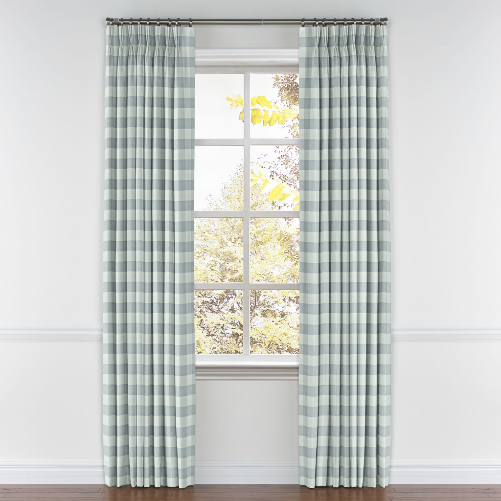 Pinch Pleat Drapery in Foxy Plaid - Dusk