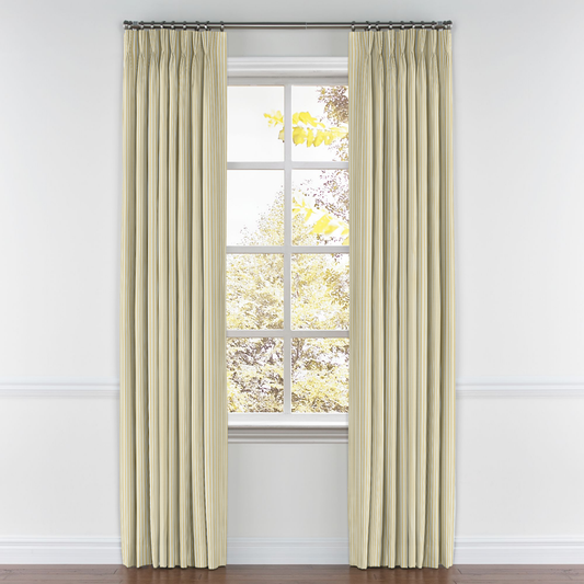 Pinch Pleat Drapery in Murali Stripe - Yellow