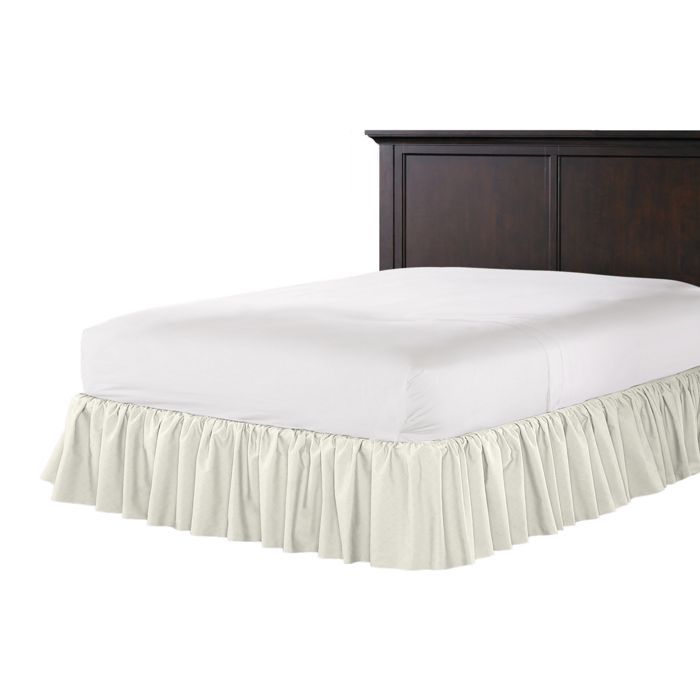 Ruffle Bedskirt in Pintucked In - Ivory