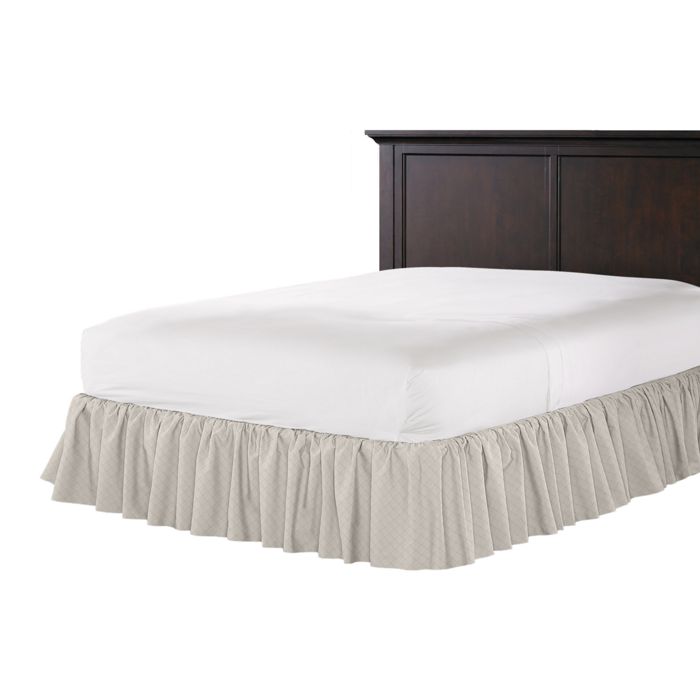 Ruffle Bedskirt in Pintucked In - Oyster