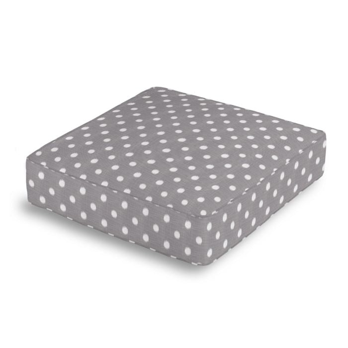 Box Floor Pillow in Polka Face - Pewter