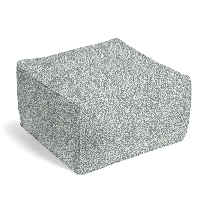 Square Pouf in Prints Charming - Dusty Blue