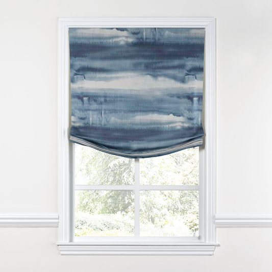 Relaxed Roman Shade in Up In The Sky - Blue