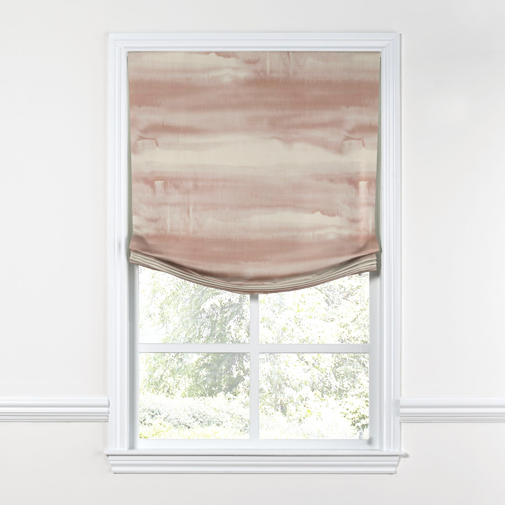 Relaxed Roman Shade in Up In The Sky - Blush