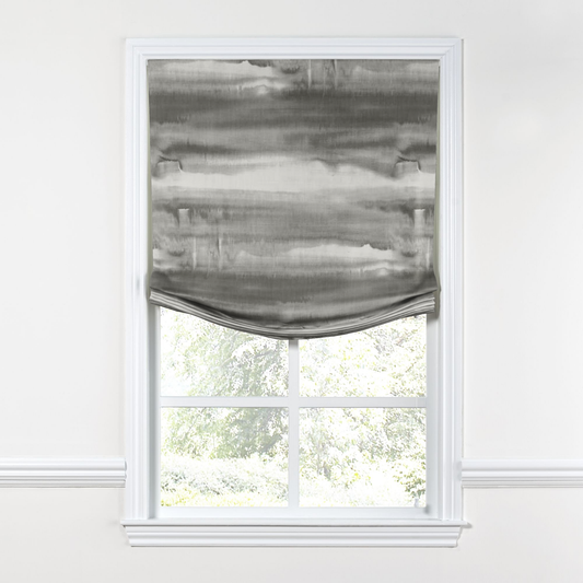 Relaxed Roman Shade in Up In The Sky - Grey