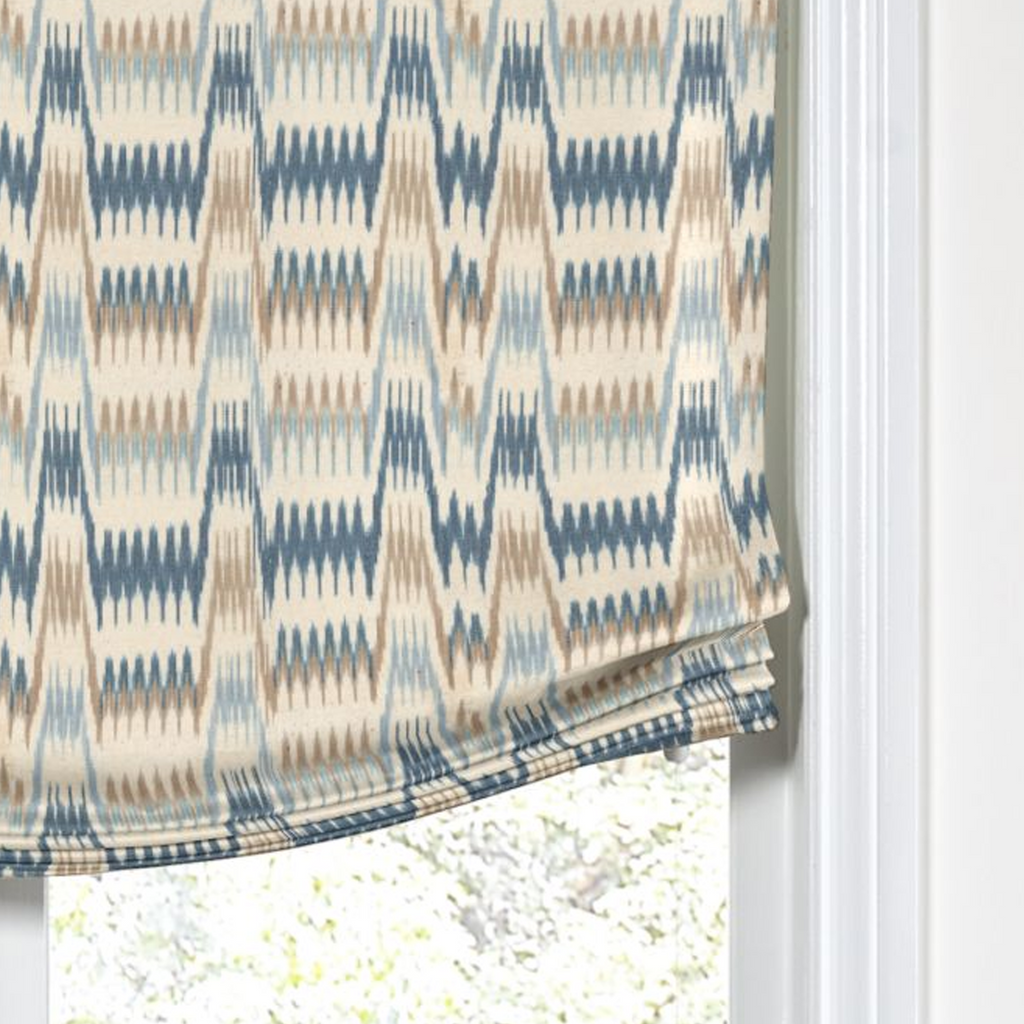 Relaxed Roman Shade in Ebb & Weave - Blueberry